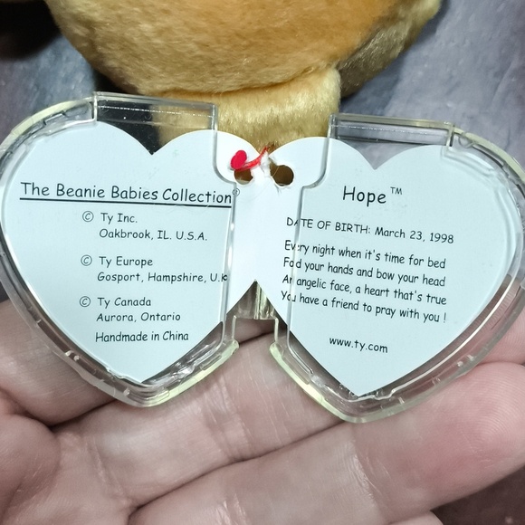 Ty Hope Praying Bear Beanie Baby 6" - Picture 2 of 3